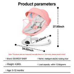DEAREST BABY remote control for the swing enables hands-free adjustment from across the room.