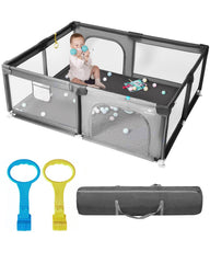 Dearlomum baby playpen with non-removable mat offering easy cleanup and a soft surface