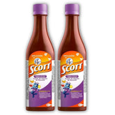 DECA EXPERTS Scott Emulsion tropical fruit flavored bottle for kid-friendly daily nutrition.
