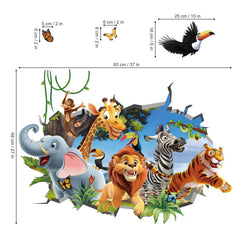 Decalmile forest scene wall sticker brings immersive jungle atmosphere to nurseries.