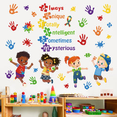 DecalMile autism wall decals with inspirational quotes for kids room, easy to apply