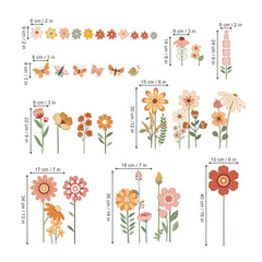 DecalMile girls bedroom wall decals create a whimsical floral backdrop for play and rest.