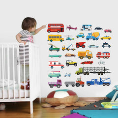 decalmile cars wall sticker bus design makes learning fun and helps decorate classrooms