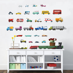 decalmile cars wall sticker fire truck motif brightens a nursery or playroom with vivid color