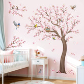 DecalMile cherry blossom tree wall sticker with pink flowers adds a vivid focal point to any room.