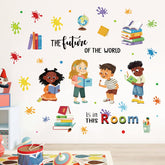 Decalmile colorful quotes wall decal for books reading enhances learning ambiance.