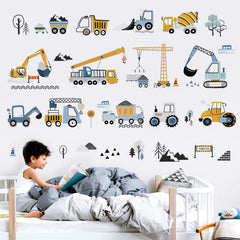 decalmile construction tractor wall sticker bright room accent