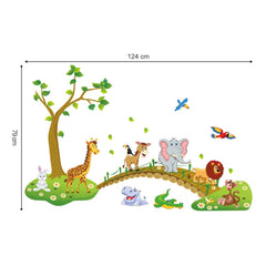 Decalmile Jungle tree wall decal kit creates a forest scene