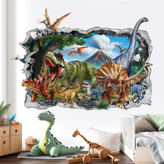 Decalmile kids room dinosaur decor brightens spaces with playful color.