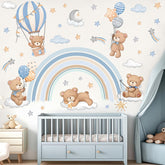 Decalmile rainbow animal wall decals brighten a kid's room on smooth walls.