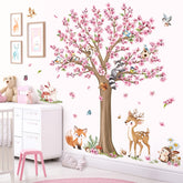 decalmile woodland animals tree wall decal featuring playful forest creatures for walls