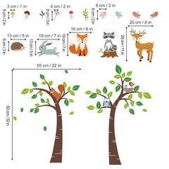 Decalmile woodland trees wall decal brings nature-inspired depth to playrooms on smooth surfaces