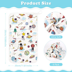 Decalsweet six-layer muslin burp cloths, highly absorbent for spills