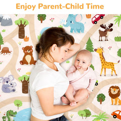 Decalsweet Baby Play Mat 50x50 size offers ample crawling space.