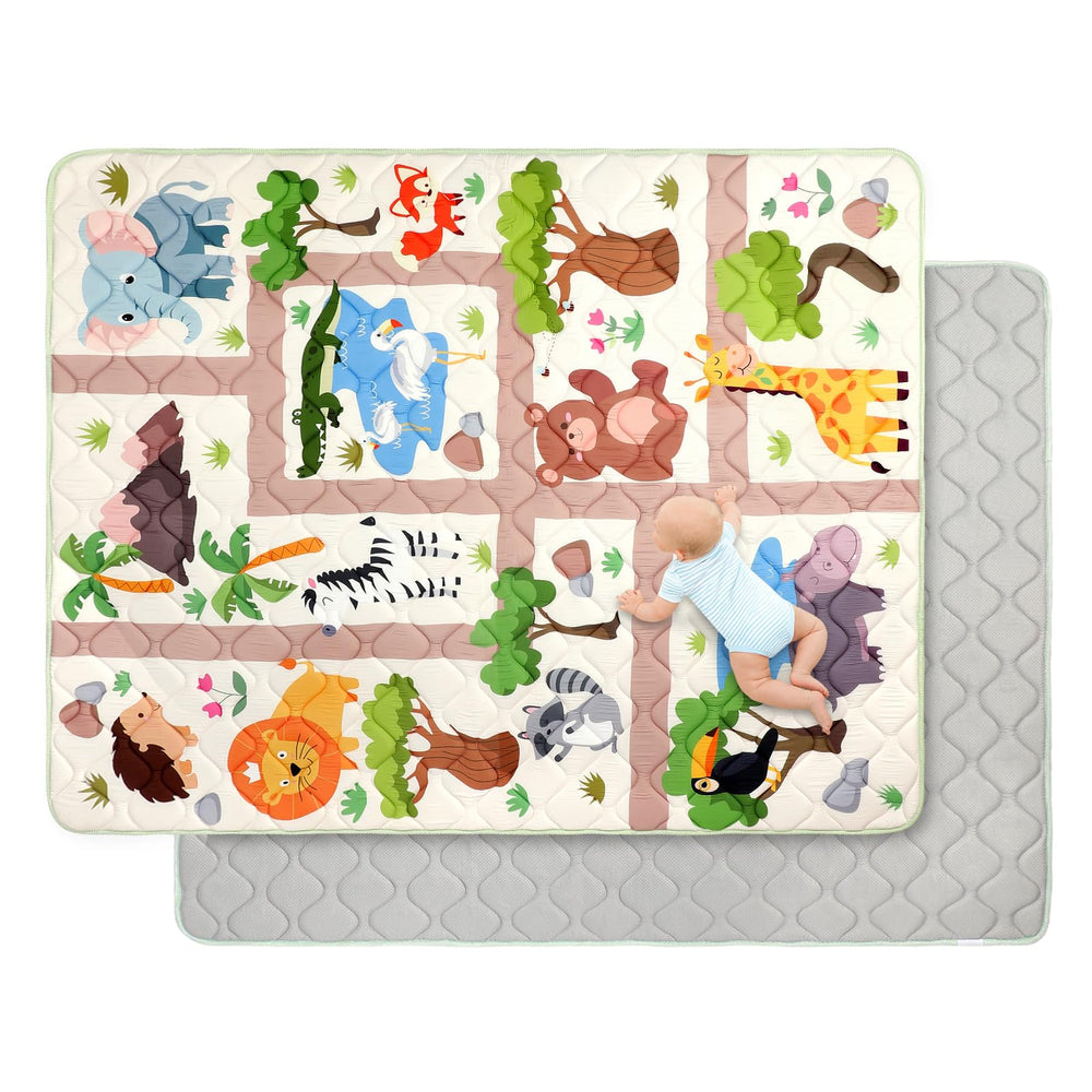 DecalSweet baby play mat 59x71 inch with extra thick foam for tummy time comfort.