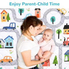 Decalsweet tummy-time pattern mat with bright visuals to engage baby.