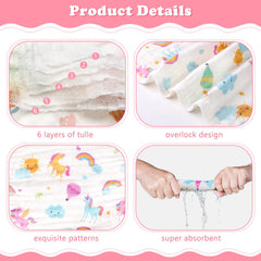 Decalsweet burp cloths 20x12 inches demonstrating ample coverage on shoulder