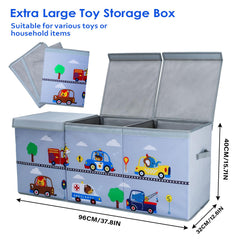 Decalsweet collapsible toy box chest folded flat for compact storage.