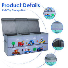 Decalsweet toy box chest interior dividers adapt to different toy sizes.