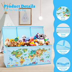 Decalsweet toy box with dividers enabling organized toy zones