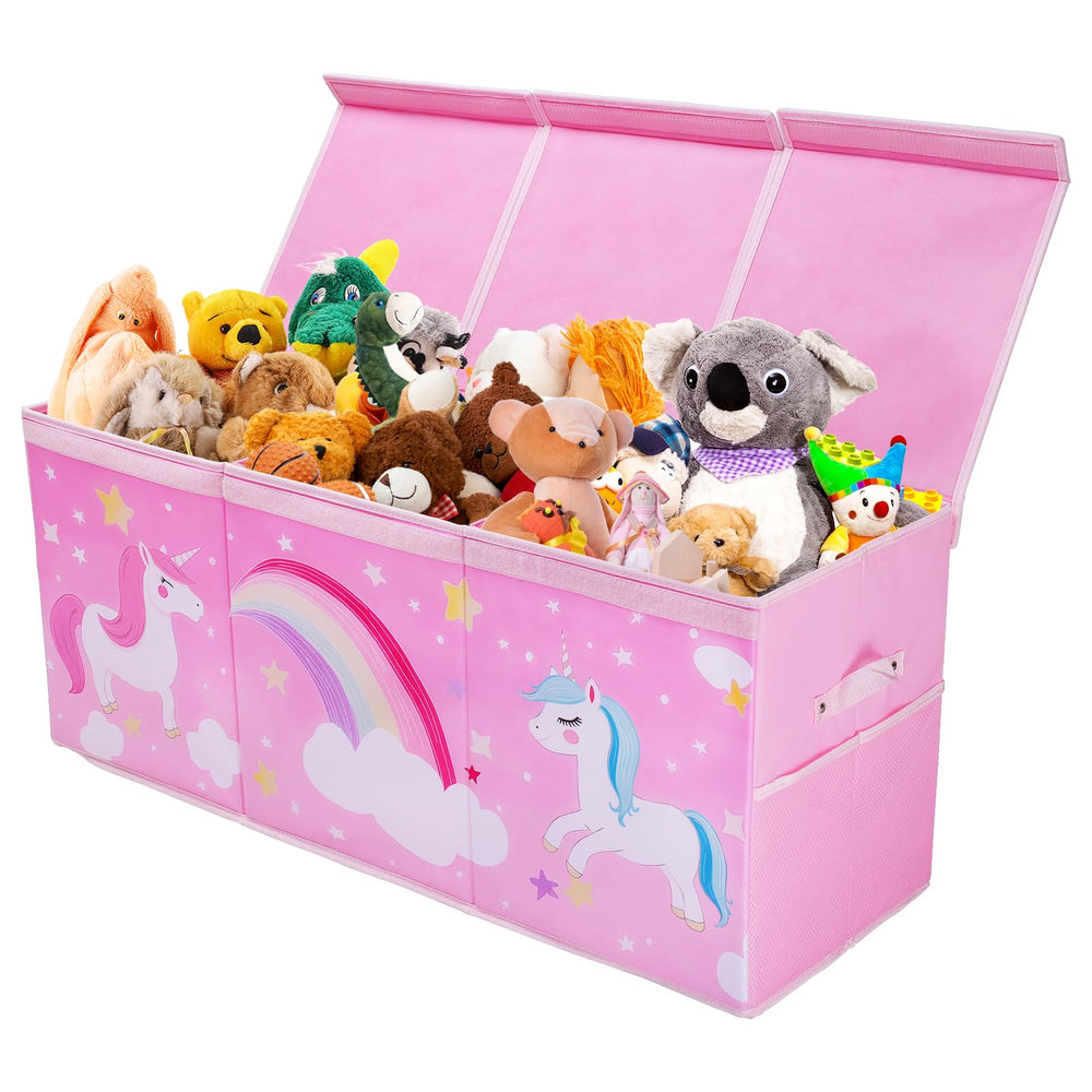 Decalsweet Unicorn extra-large toy box full view keeps toys organized and accessible
