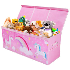 Decalsweet Unicorn extra-large toy box full view keeps toys organized and accessible