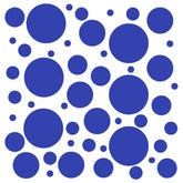 DecalVenue blue polka dot wall decals set of 100 for playful nursery walls.