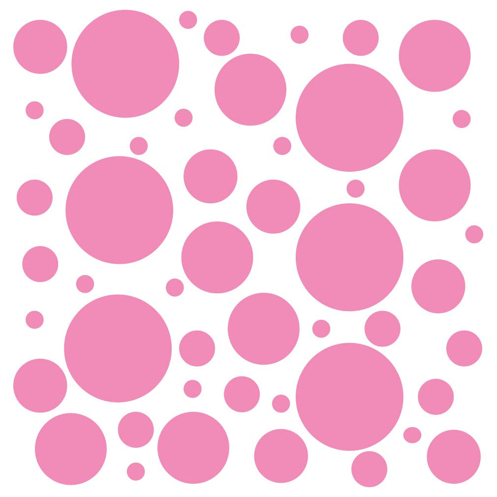 DecalVenue pink 3-inch polka dot wall decals for nursery walls.