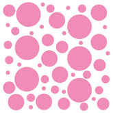 DecalVenue pink 3-inch polka dot wall decals for nursery walls.