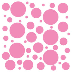 DecalVenue pink 3-inch polka dot wall decals for nursery walls.