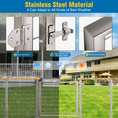 Gate fits wood or metal railing systems on porches or decks