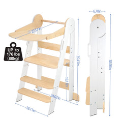 DecorDudz Toddler Tower 3-step adjustable design grows with your child