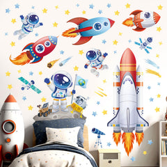 DECOWALL astronaut figure wall sticker adds imaginative learning space.