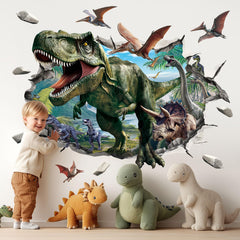DECOWALL roaring T-Rex wall sticker boosts kids’ room drama and imaginative play.