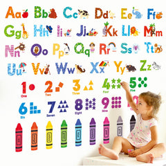 DECOWALL DS-8044 animal alphabet numbers decals decorate walls and support playful learning