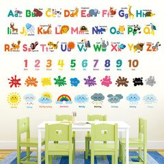 DECOWALL DS12-8070N learning decor for playrooms with colorful animals and letters