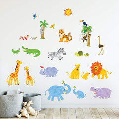 Decowall DS8-1513N jungle animals decals add color to nursery without painting.
