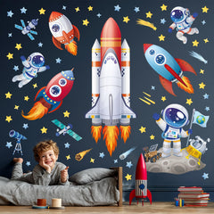 DECOWALL rocket hero wall sticker boosts playful room decor.