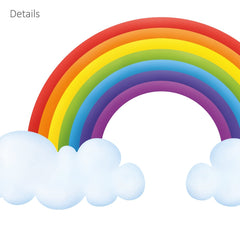 DECOWALL SG2-1713 clouds and rainbow stickers brighten bedroom without mess.