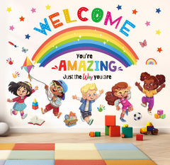 DECOWALL SG2-2403 large rainbow decor for a vibrant kids play corner