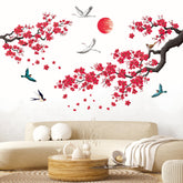 DECOWALL SG2-2406 ink-and-wash flowers branch wall stickers for versatile living room decor