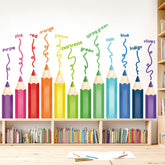 DECOWALL SG2-2417 learning color crayons wall stickers brighten kids' rooms for imaginative play.