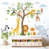 DECOWALL SG2-2418 safari animals and tree collection for a playful kids' room.