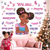 DECOWALL SG2-2502 Black Girl Magic Bible Verse wall stickers in vibrant kids’ room decor