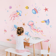 Decvictor school of fish wall stickers add color and whimsy