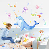 Decvictor Under The Sea whales wall decal adds a calming ocean touch to nurseries
