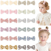 DED 24-piece baby bows in vibrant colors for coordinated outfits