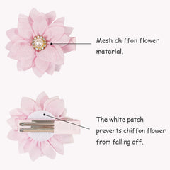 DED rhinestone flower clip enhances daily outfits with subtle glitter.