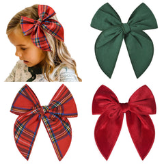 DEEKA Christmas fable bow green velvet close-up for festive hairstyles