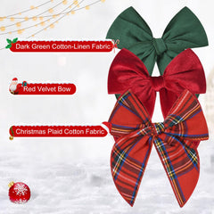 DEEKA Christmas fable bow red plaid on hair for cute outfits